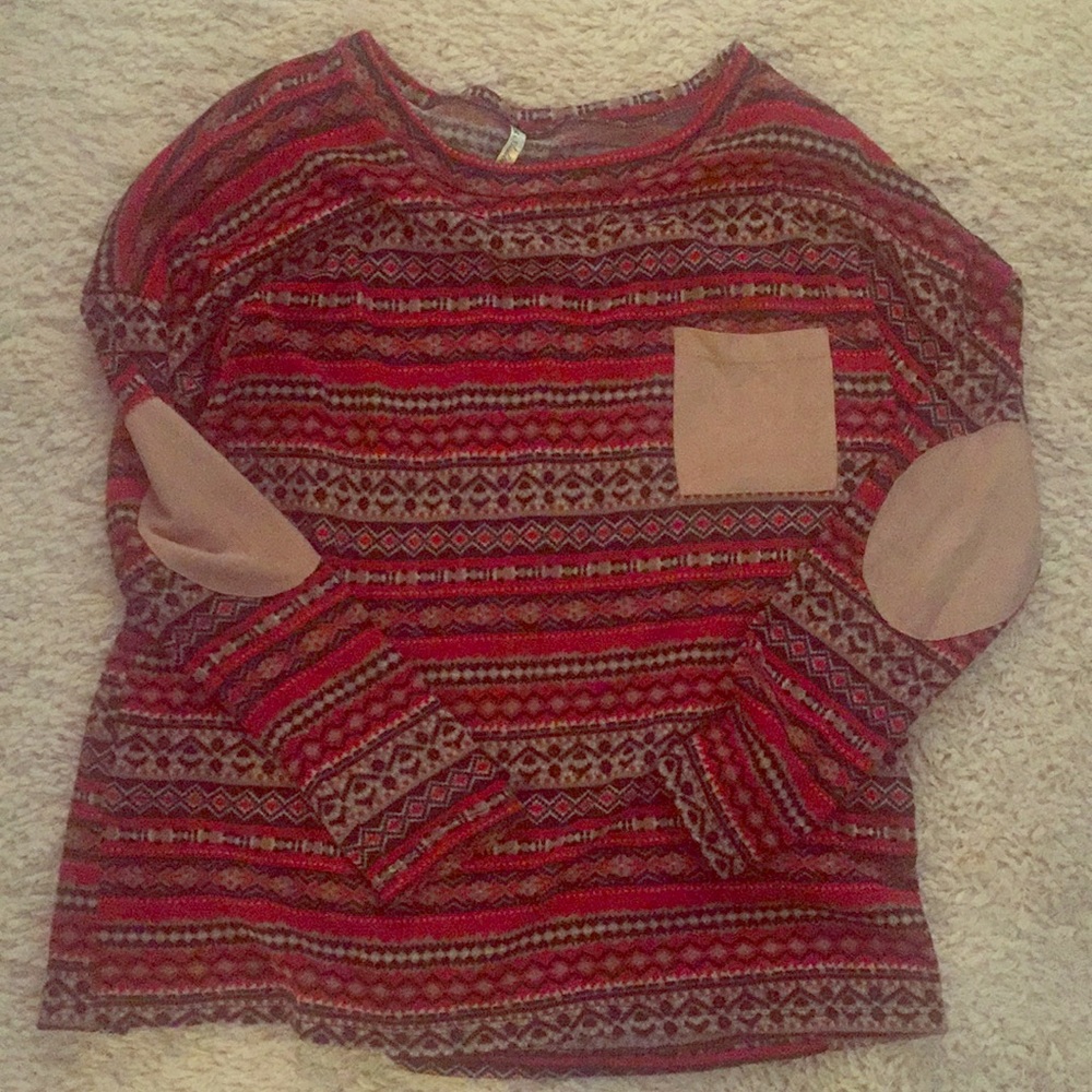 Sweater with cute suede detail